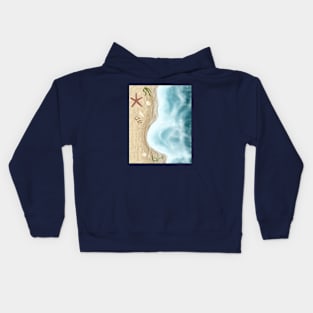 SHELLS ON THE BEACH Kids Hoodie